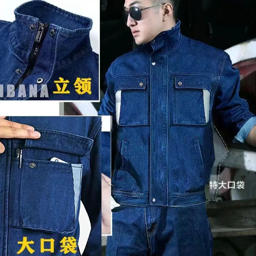 Leather Work Overalls - Jeans Pakaian Kerja Pakaian Las Listrik
