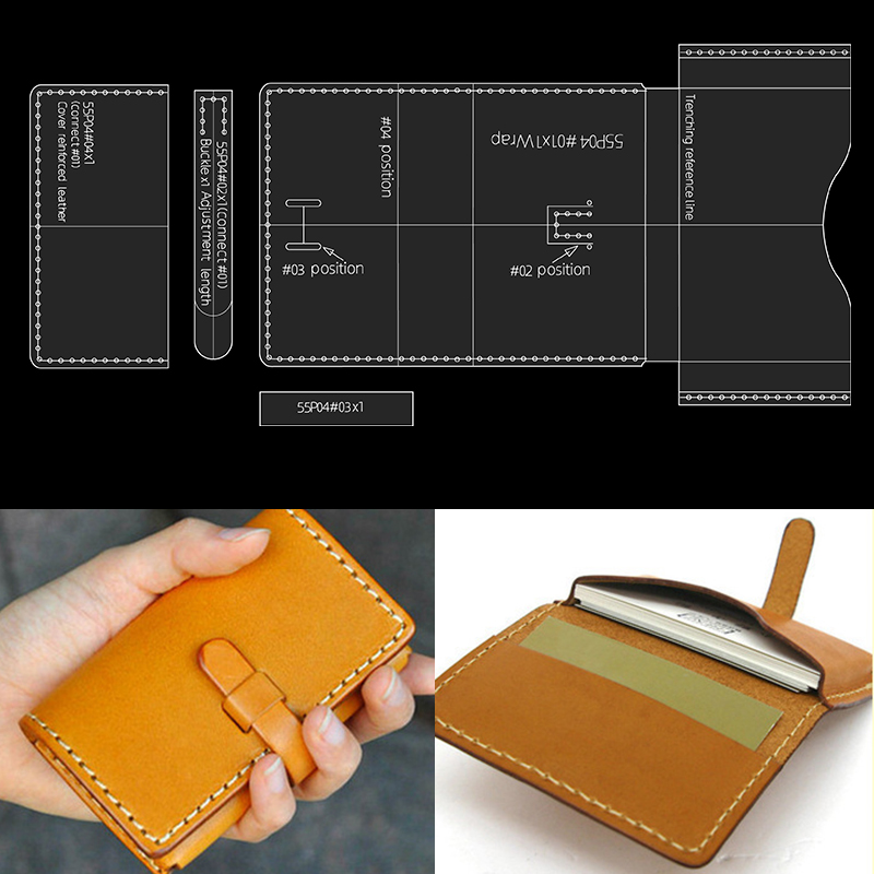 Leatherwork Patterns - YOMDID 4 buah dompet cetakan akrilik