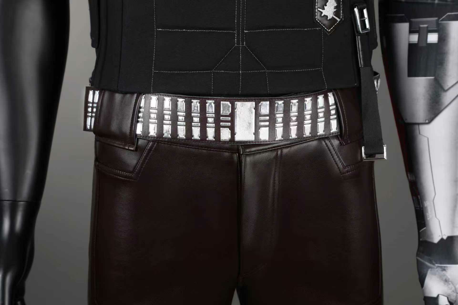 Leather Work Pants - Kostum Cosplay Johnny Silverhand Pakaian Pesta