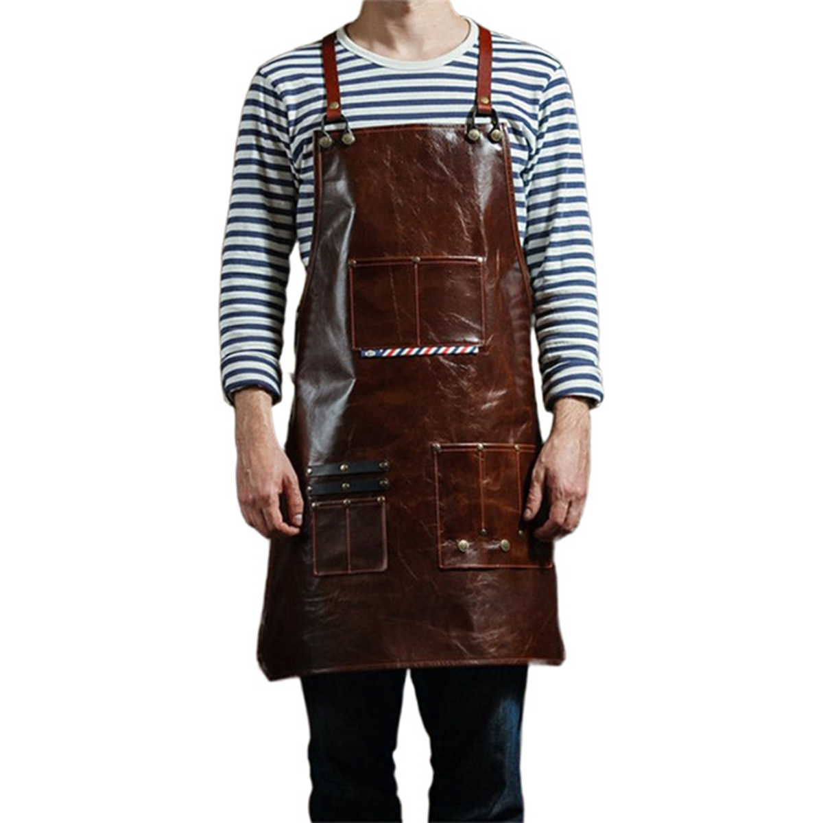 Leatherwork Workshop - Apron Kerja Kulit Pria dengan Banyak