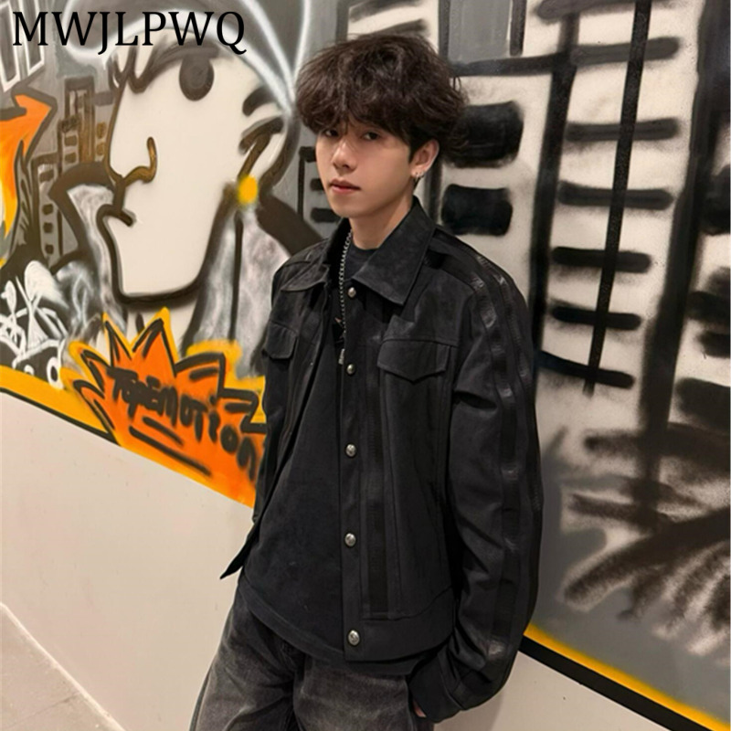 Leatherwork Workshop - MWJLPWQ Jaket Kerja Retro Suede Hitam