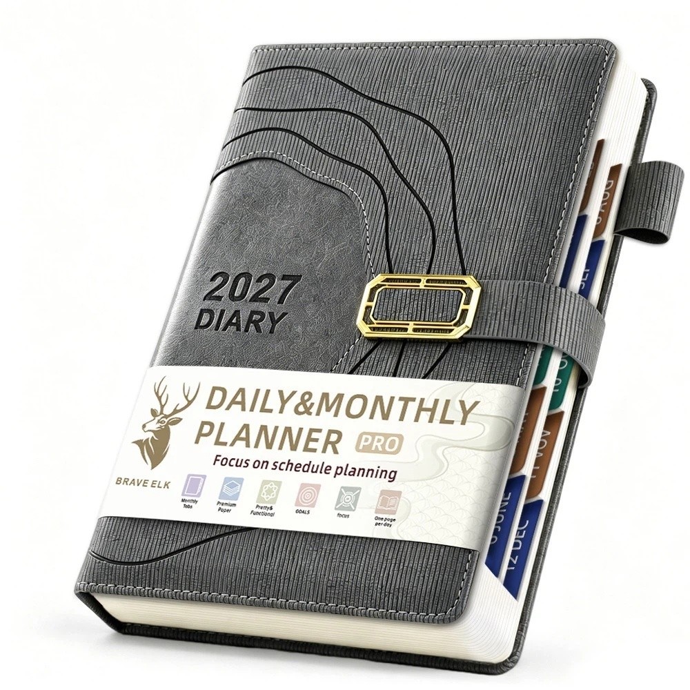 Leather Work Notepad - Buku Catatan Jadwal 2027 yang Tebal