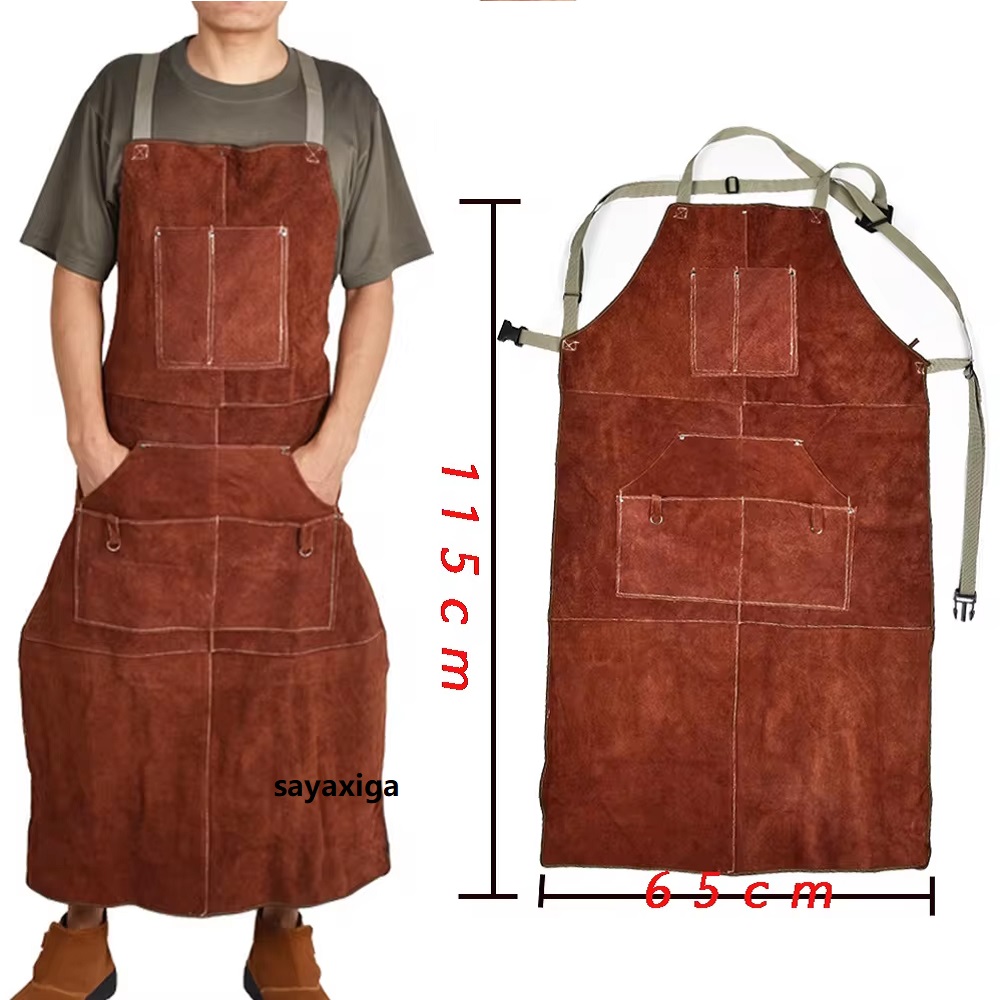 Leather Work Overalls - Setelan Las Kulit Sapi Celemek Las