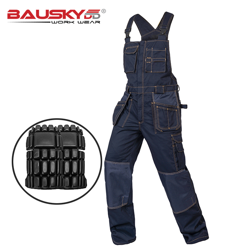 Leather Work Overalls - Multi Saku Kerja Bib Overall Pria