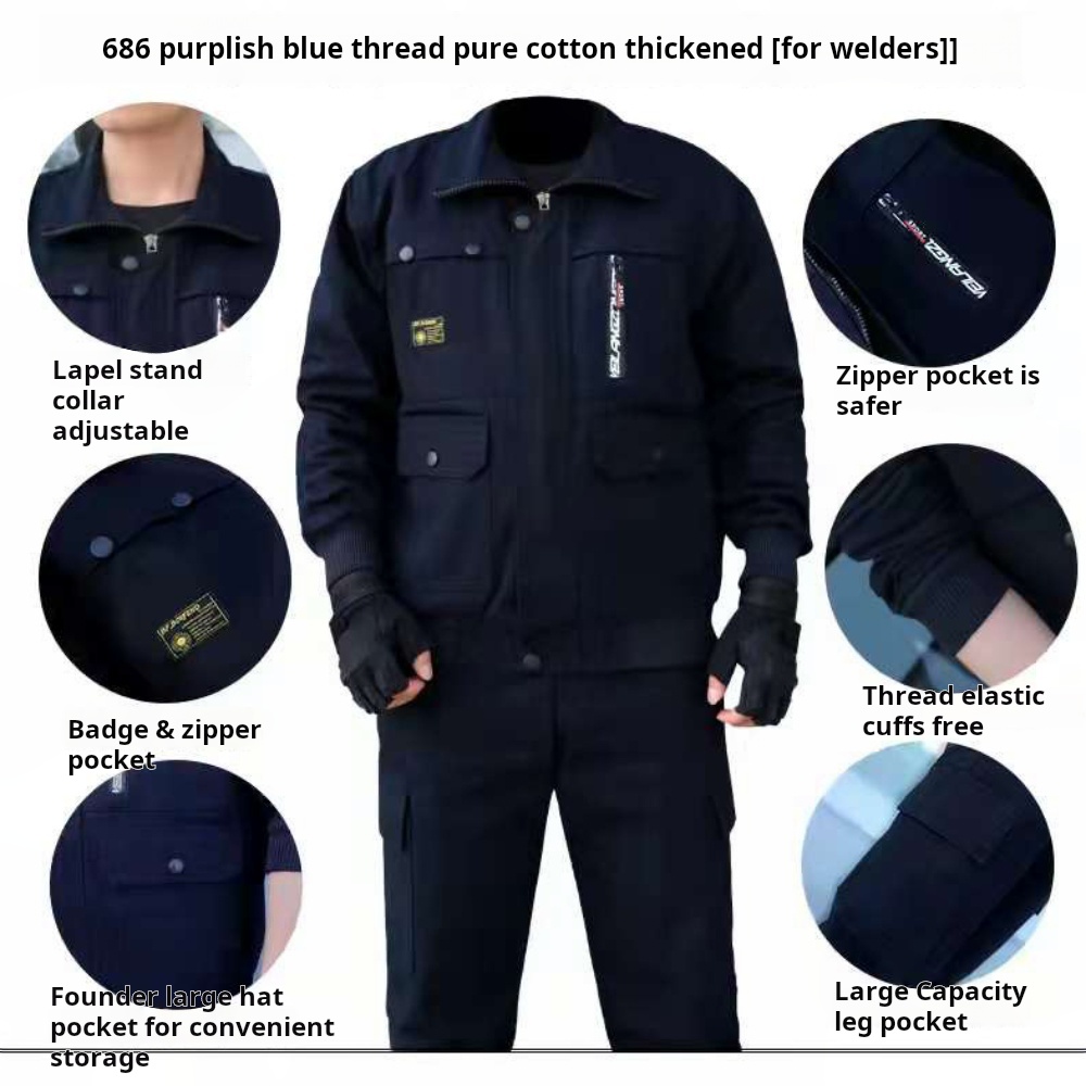Leather Work Overalls - Pakaian Pelindung Kerja Pria, Anti Panas
