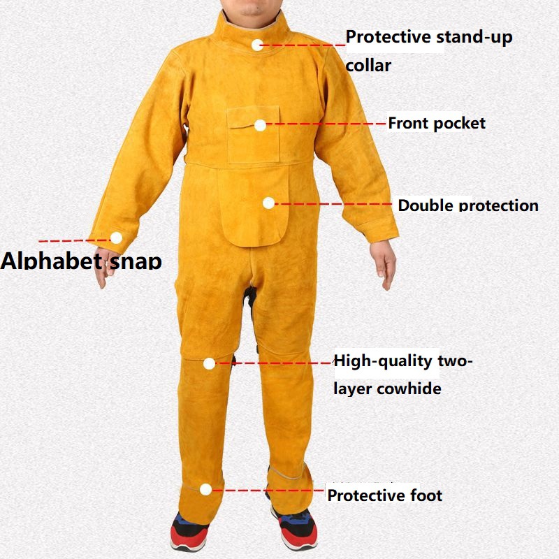 Lengan Panjang Las Pakaian Kul - Leather Work Overalls ulasan dan harga