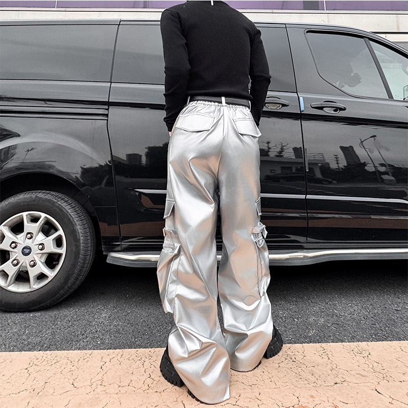 Celana Kulit Perak Pria Street - Leather Work Pants ulasan dan harga