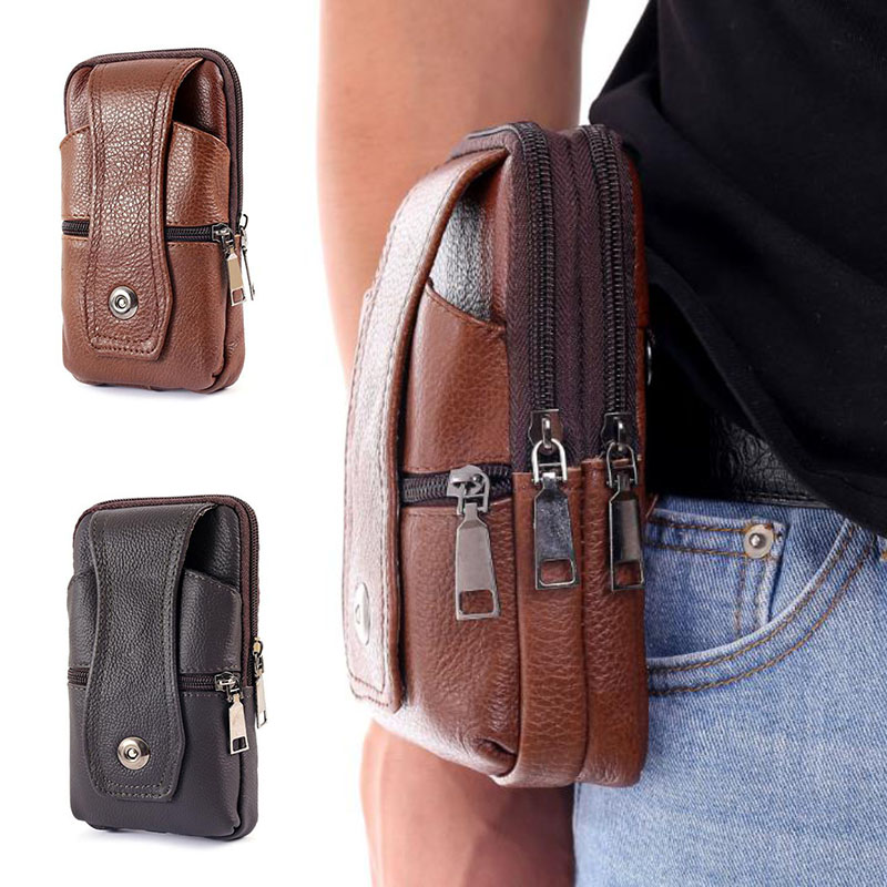 1 Buah Tas Sabuk Ponsel Pria,  - Leatherwork Belt ulasan dan harga