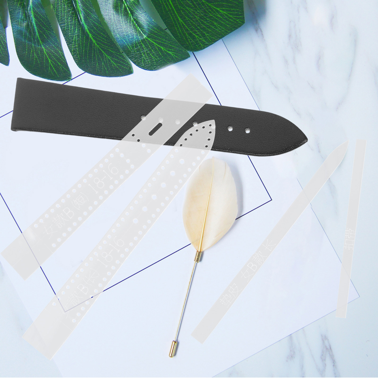8Pcs Stensil Template Tali Jam - Leatherwork Templates ulasan dan harga