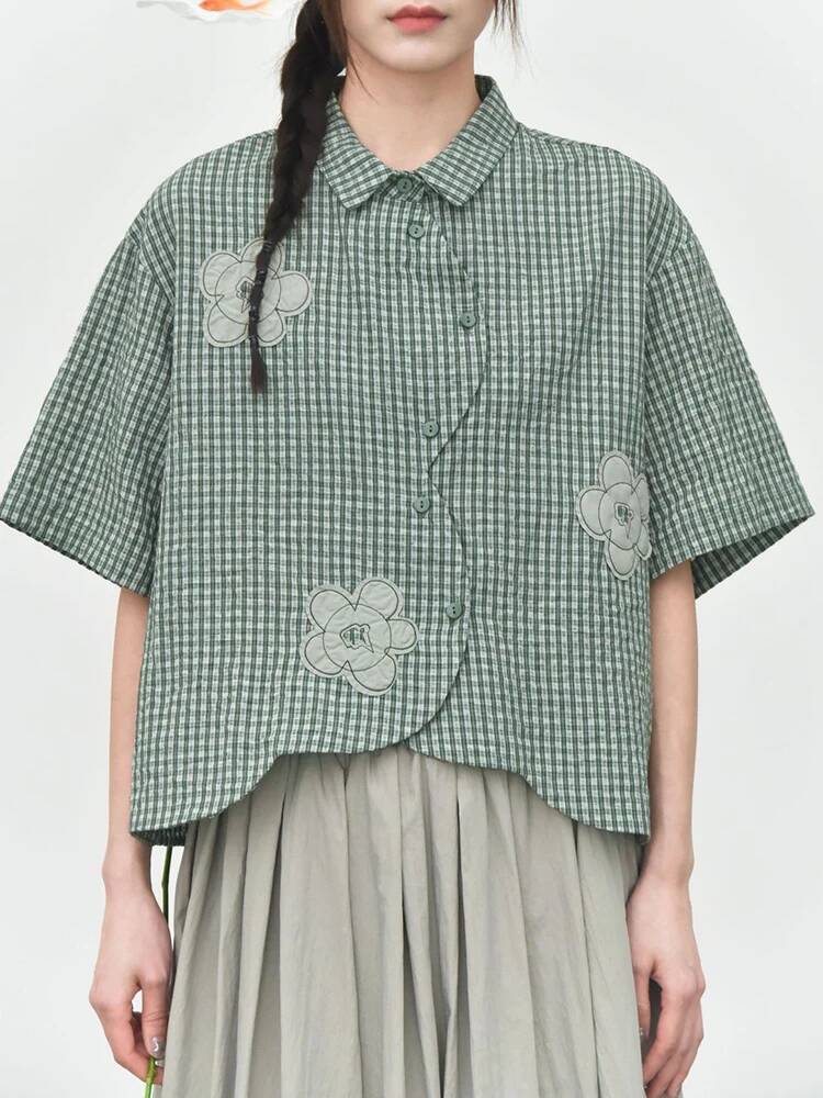 Blus Ukuran Besar Motif Bunga  - Leatherwork Flowers ulasan dan harga