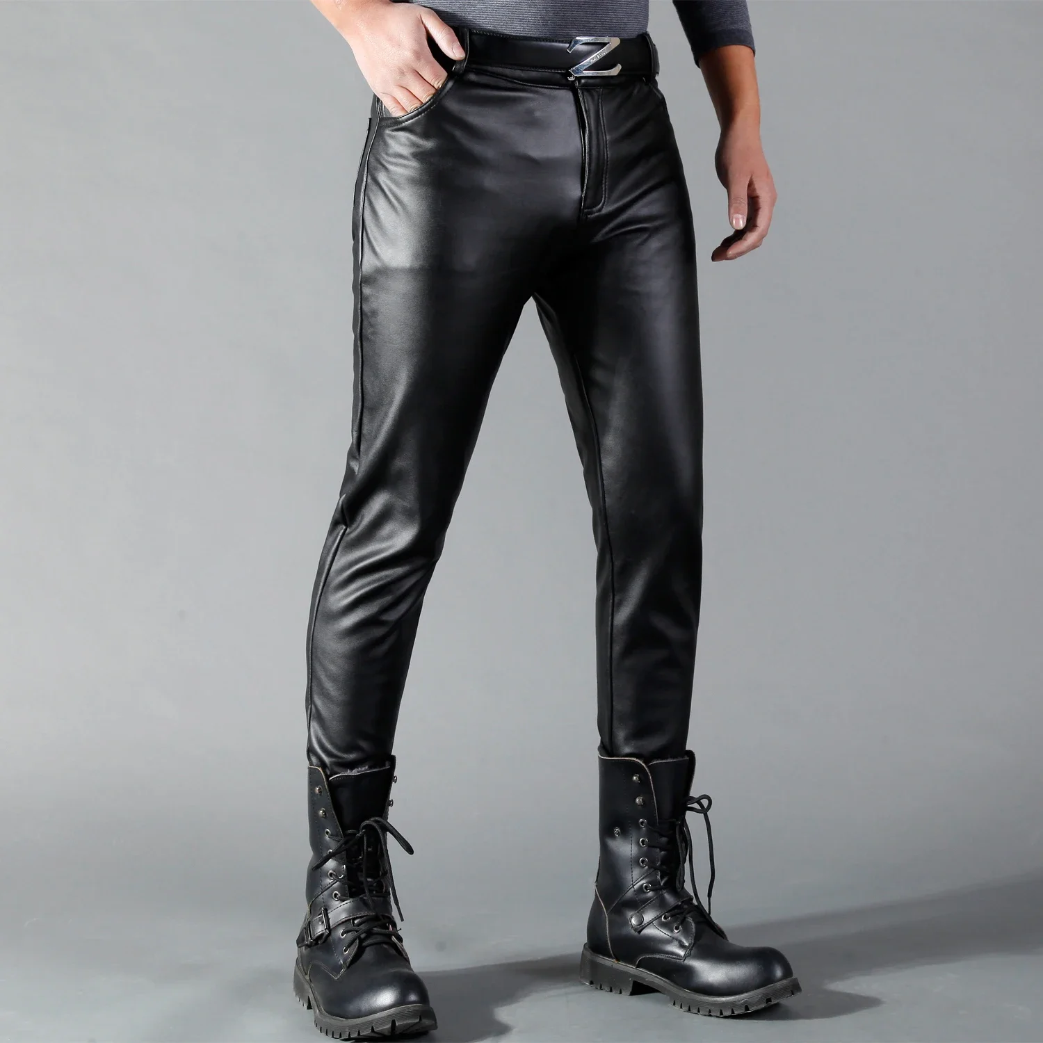 Celana kulit ketat untuk pria, - Leather Work Pants ulasan dan harga