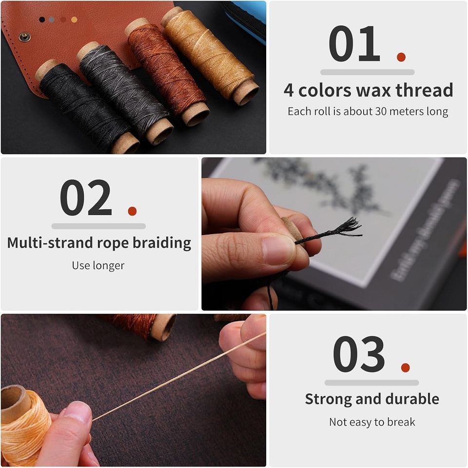 BUDDUR Kit Alat jahit kulit, d - Leatherwork Thread ulasan dan harga