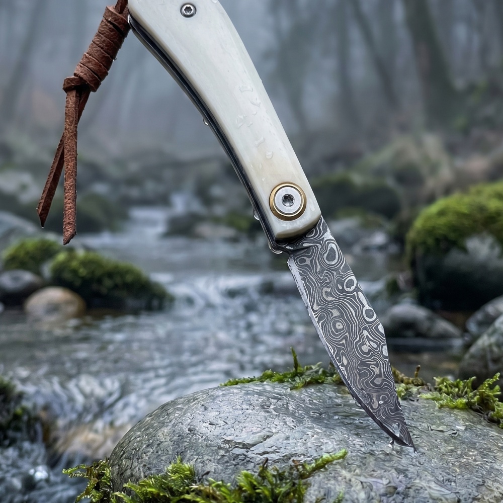 Pisau Lipat Damaskus dengan Ga - Bone Folder Tool ulasan dan harga
