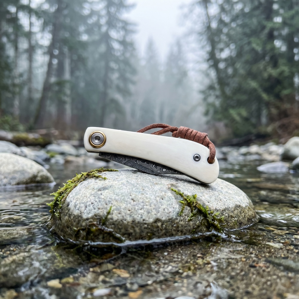 Pisau Lipat Damaskus dengan Ga - Bone Folder Tool ulasan dan harga
