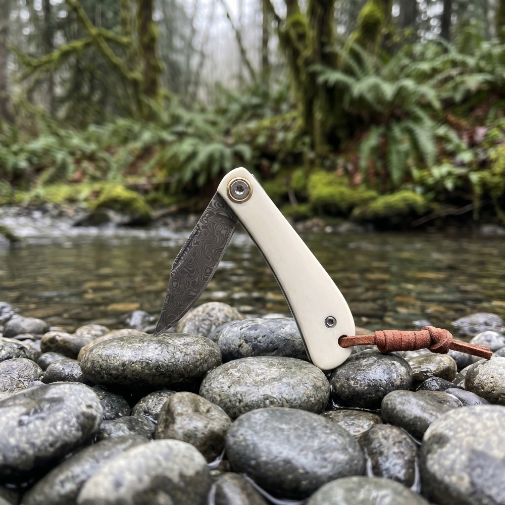 Pisau Lipat Damaskus dengan Ga - Bone Folder Tool ulasan dan harga