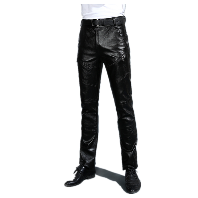 Celana Kulit Asli Pria Muda de - Leather Work Pants ulasan dan harga
