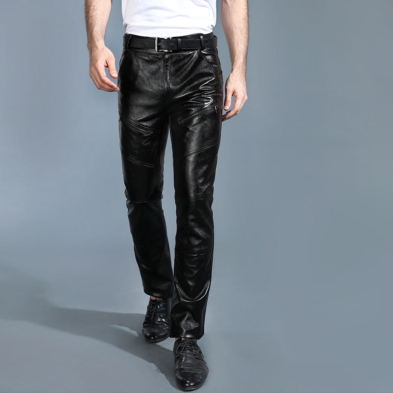 Celana Kulit Asli Pria Muda de - Leather Work Pants ulasan dan harga