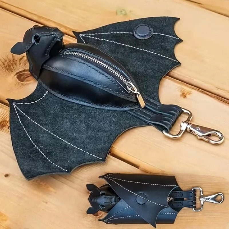 Dompet Koin Bentuk Kelelawar d - Leatherwork Workshop ulasan dan harga