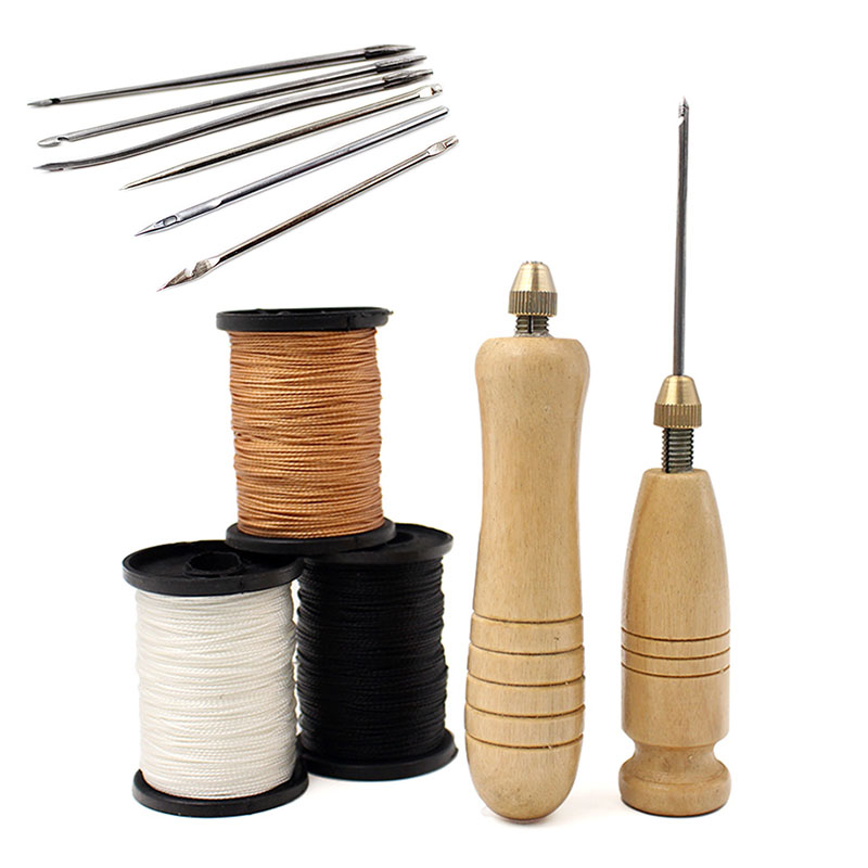 1Set Jarum Jahit Kulit DIY den - Leatherwork Thread ulasan dan harga