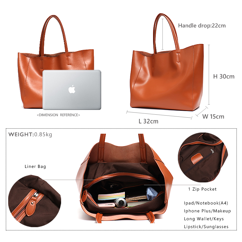 Tas Tote besar minimalis wanit - Leatherwork Workshop ulasan dan harga