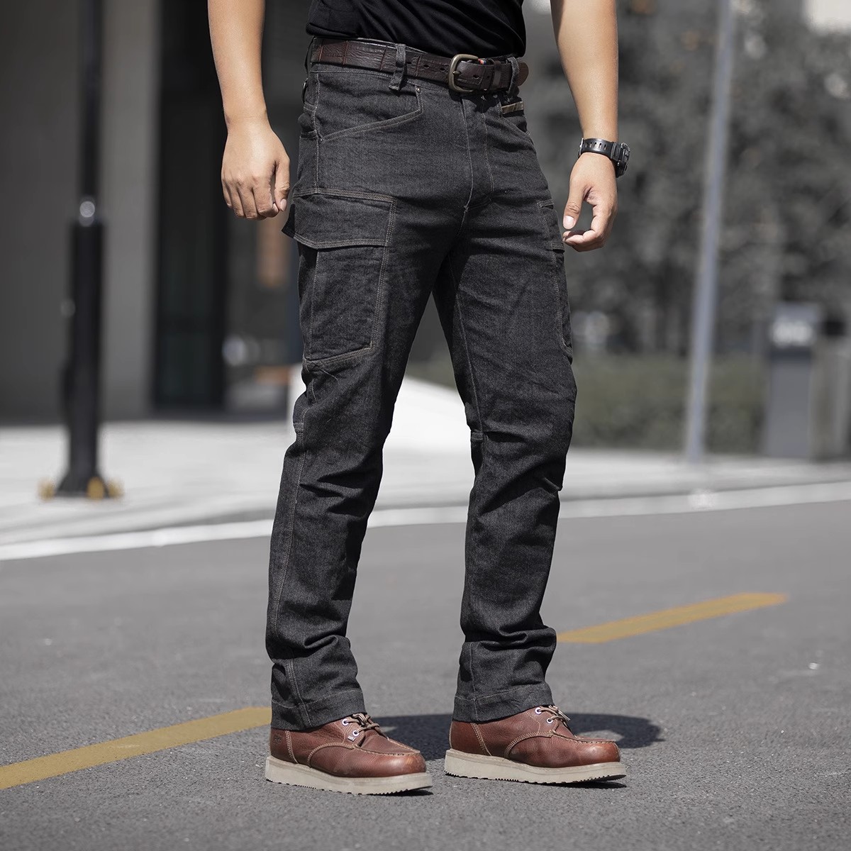 Celana Jeans Taktis Pria Celan - Leather Work Pants ulasan dan harga