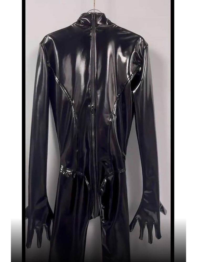 Tampilan Basah PVC Catsuit Men - Leather Work Overalls ulasan dan harga