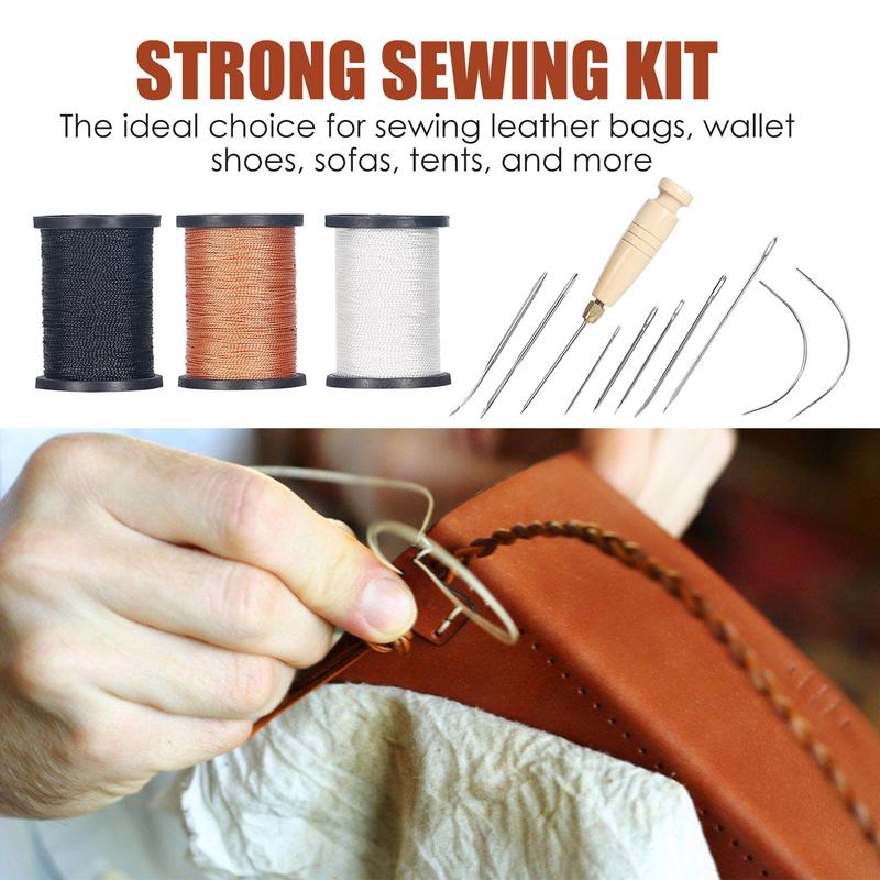 Kit jahitan kulit tugas berat, - Leatherwork Thread ulasan dan harga