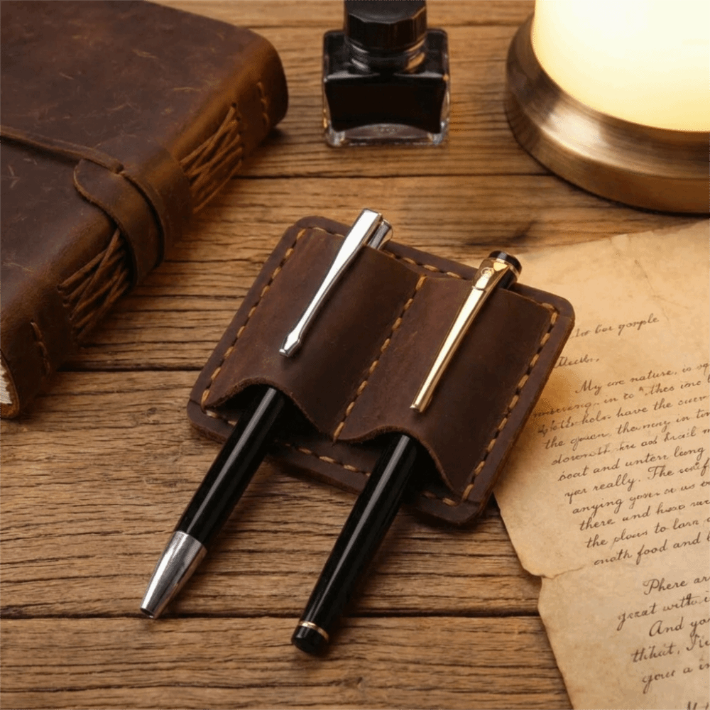 Tempat Pena Kulit Vintage Gand - Leather Work Notepad ulasan dan harga