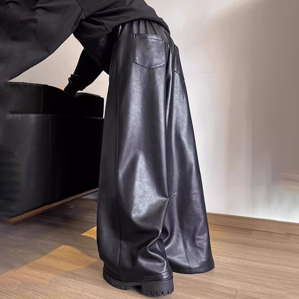 Celana Kasual Kulit Imitasi Lo - Leather Work Pants ulasan dan harga