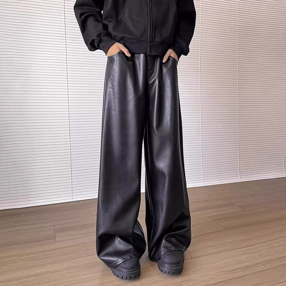 Celana Kasual Kulit Imitasi Lo - Leather Work Pants ulasan dan harga