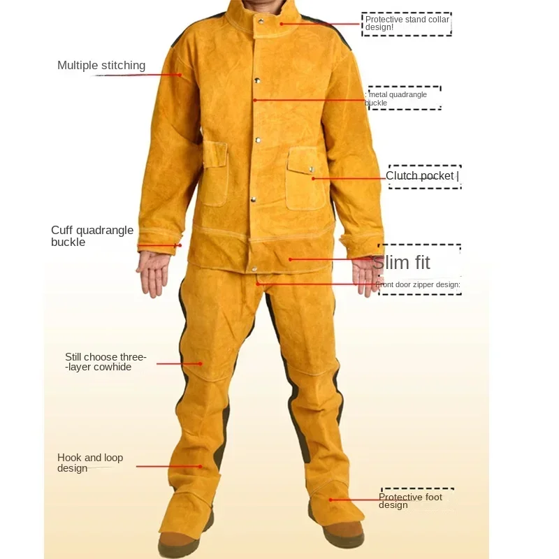 Setelan pakaian keselamatan ke - Leather Work Overalls ulasan dan harga